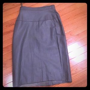 Grey Italian genuine leather skirt